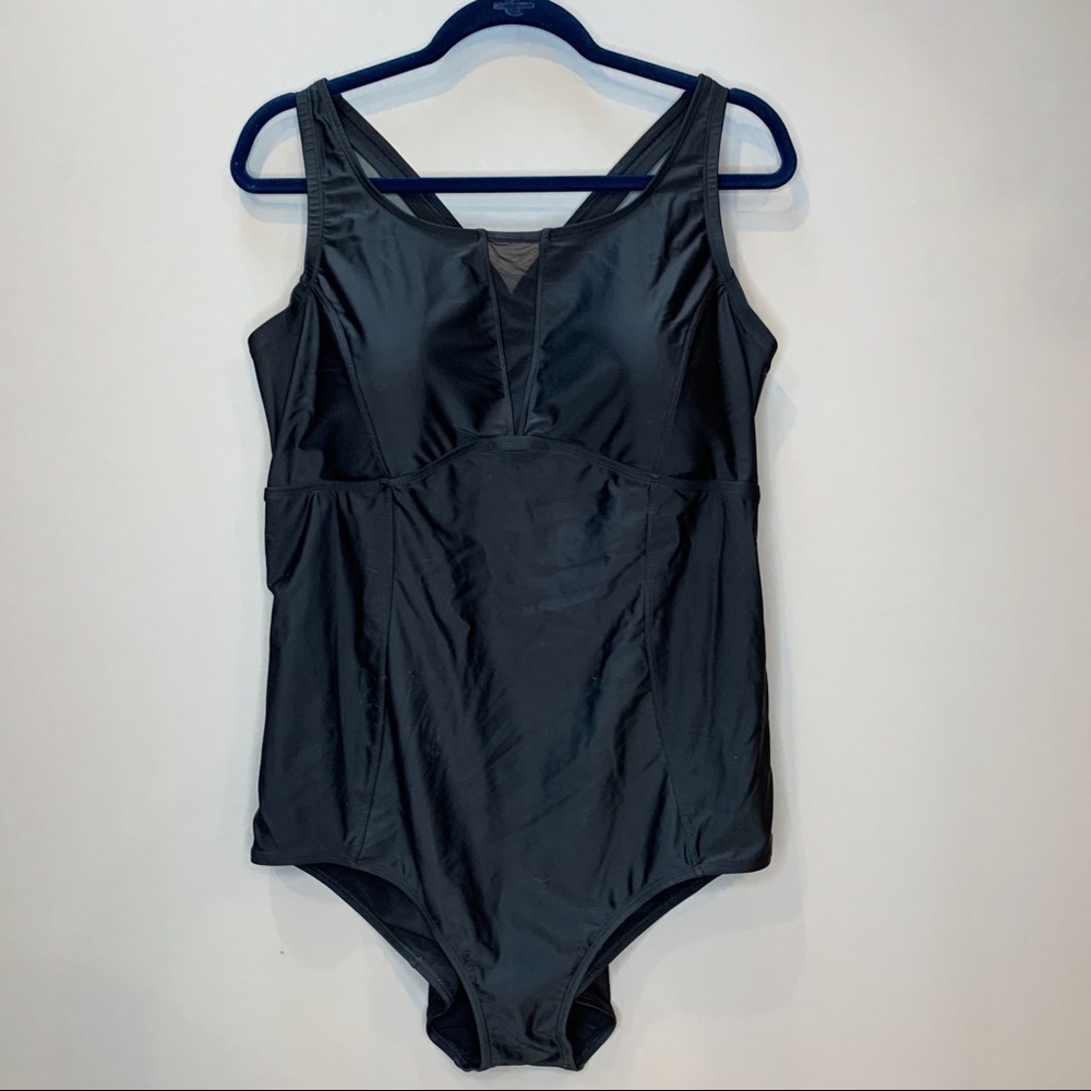 NWT!! Torrid Black Mesh Keyhole One Piece, 4X and 5X. - Picture 3 of 9